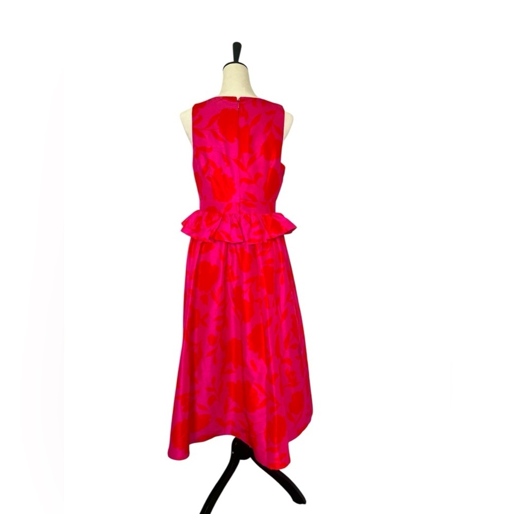 Kate Spade New York Red and Pink Sleeveless V-Neck Midi Dress - Picture 4 of 9